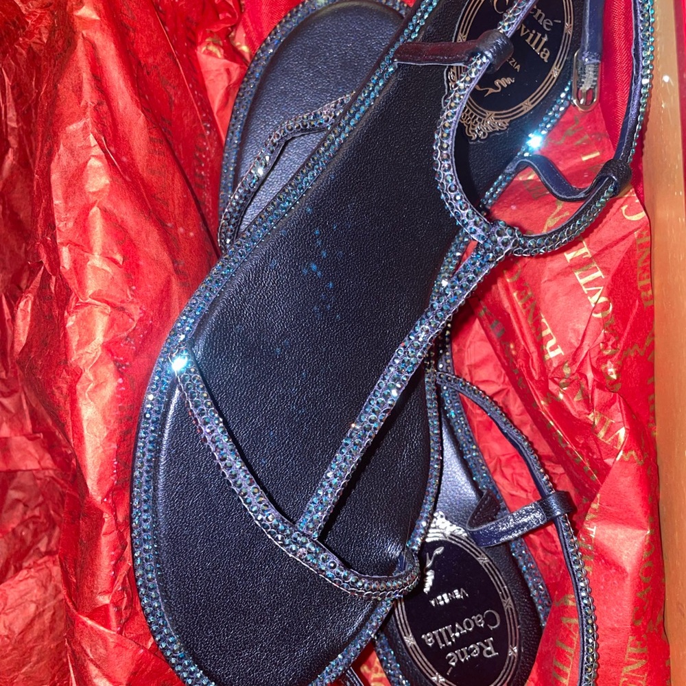 René Caovilla Amalia Embellished Sandals In Blue